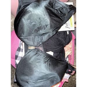 NWT BLACK LANE BRYANT FRONT CLOSED BRA BLACK 46c